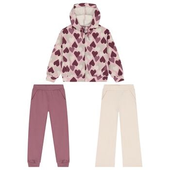 Girls Purple & Ivory Tracksuit ( 3 Piece )